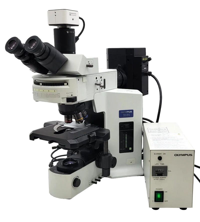 Olympus Microscope BX51 with Fluorescence, Trinocular Head & Camera - Microscope Marketplace