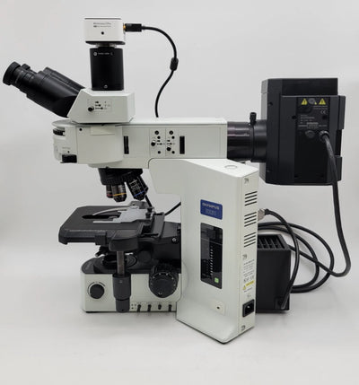 Olympus Microscope BX51 with Fluorescence, Trinocular Head & Camera - Microscope Marketplace