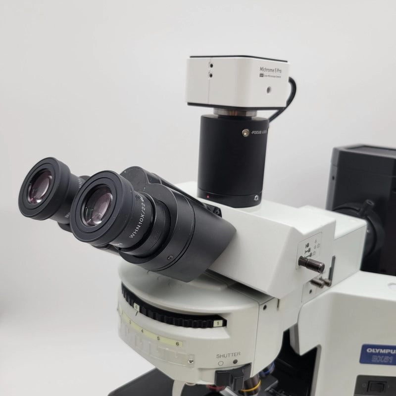 Olympus Microscope BX51 with Fluorescence, Trinocular Head & Camera - Microscope Marketplace