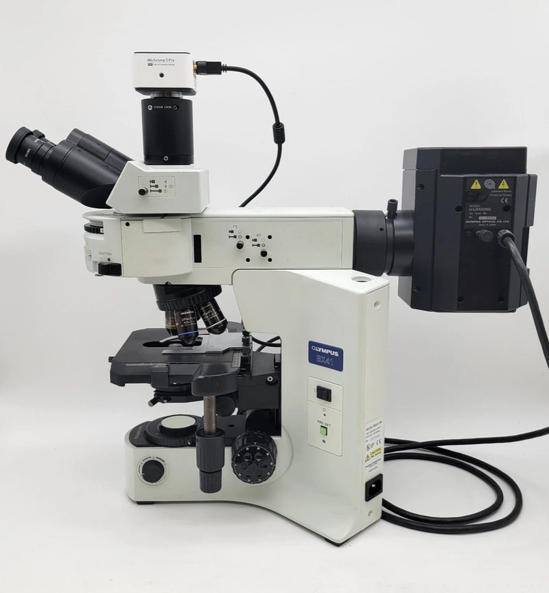 Olympus Microscope BX41 with FISH Fluorescence, Trinocular Head and Camera - Microscope Marketplace