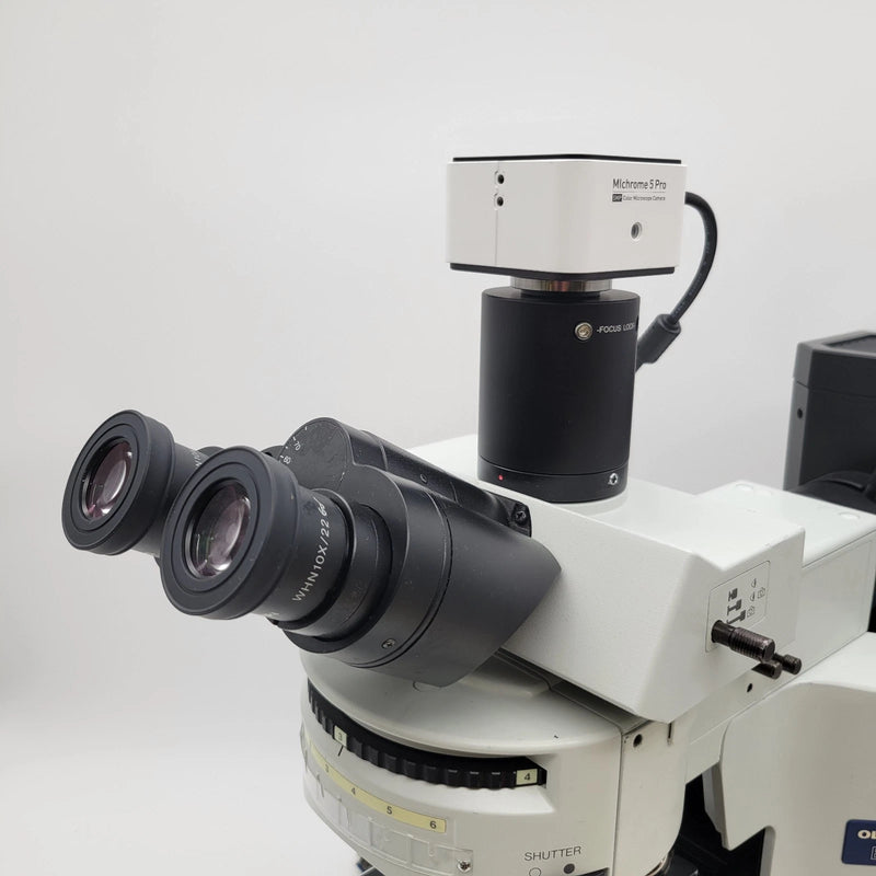 Olympus Microscope BX41 with FISH Fluorescence, Trinocular Head and Camera - Microscope Marketplace