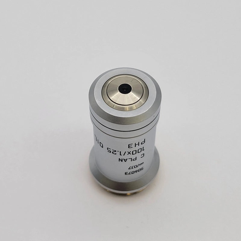 Leica Microscope Objective C Plan 100x Oil Ph3 506073 Phase Contrast - Microscope Marketplace