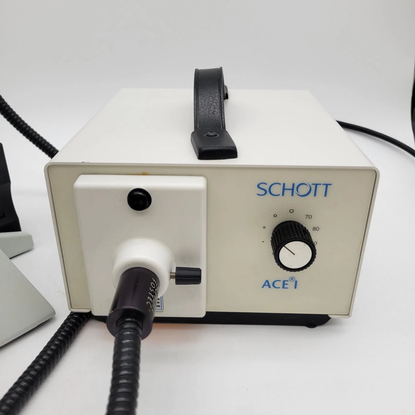 Schott Stereo Microscope Dual Gooseneck Fiber Optic Illuminator for SZX-FOF