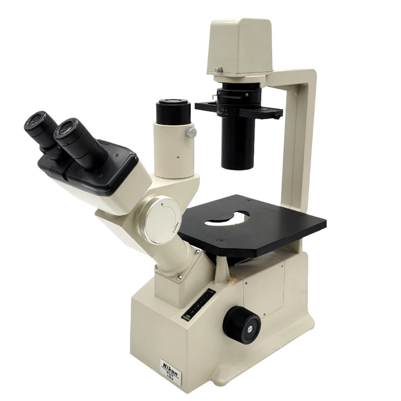 Nikon Microscope Inverted TMS Phase Contrast Tissue Culture with Trinocular Head - microscopemarketplace