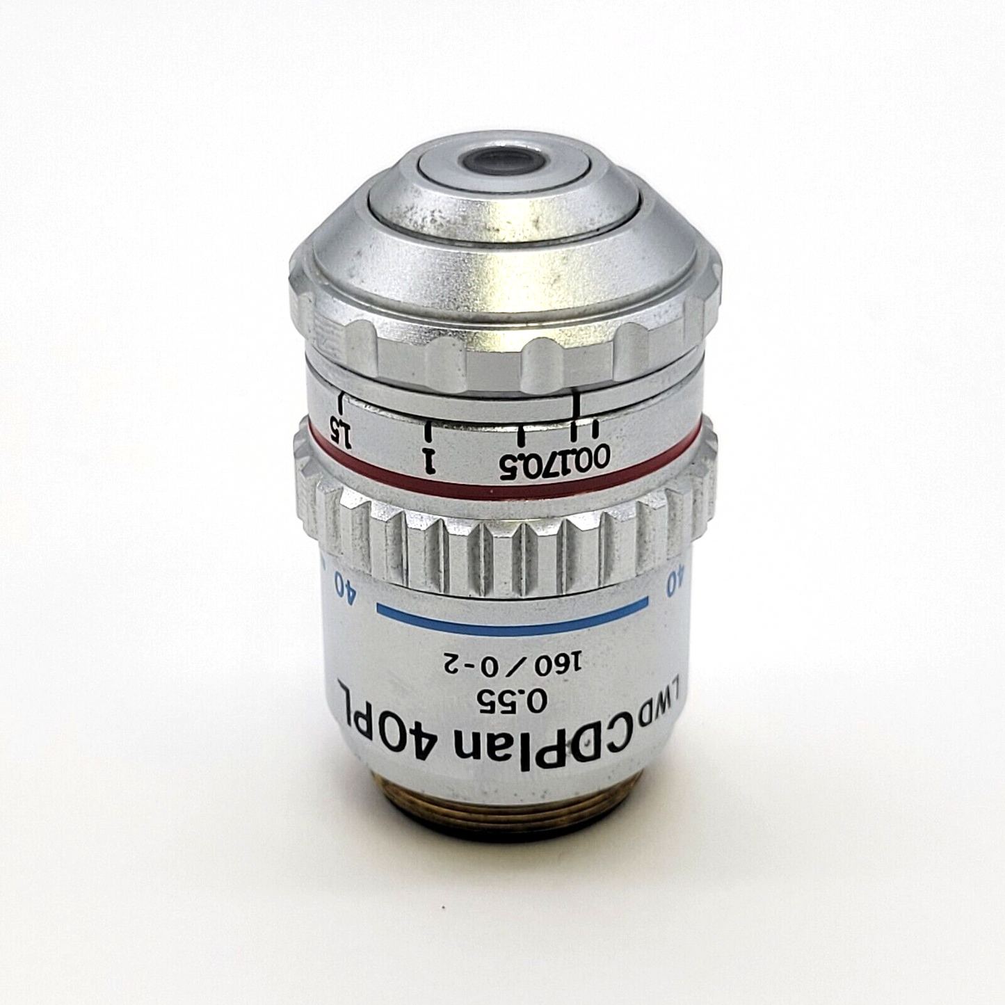 Olympus Microscope Objective LWD CDPlan 40x 40PL Phase Contrast 160/0-2 - microscopemarketplace