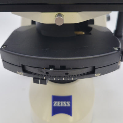 Zeiss Microscope Axioskop 40 with Phase Contrast and 10x, 40x, 100x - microscopemarketplace