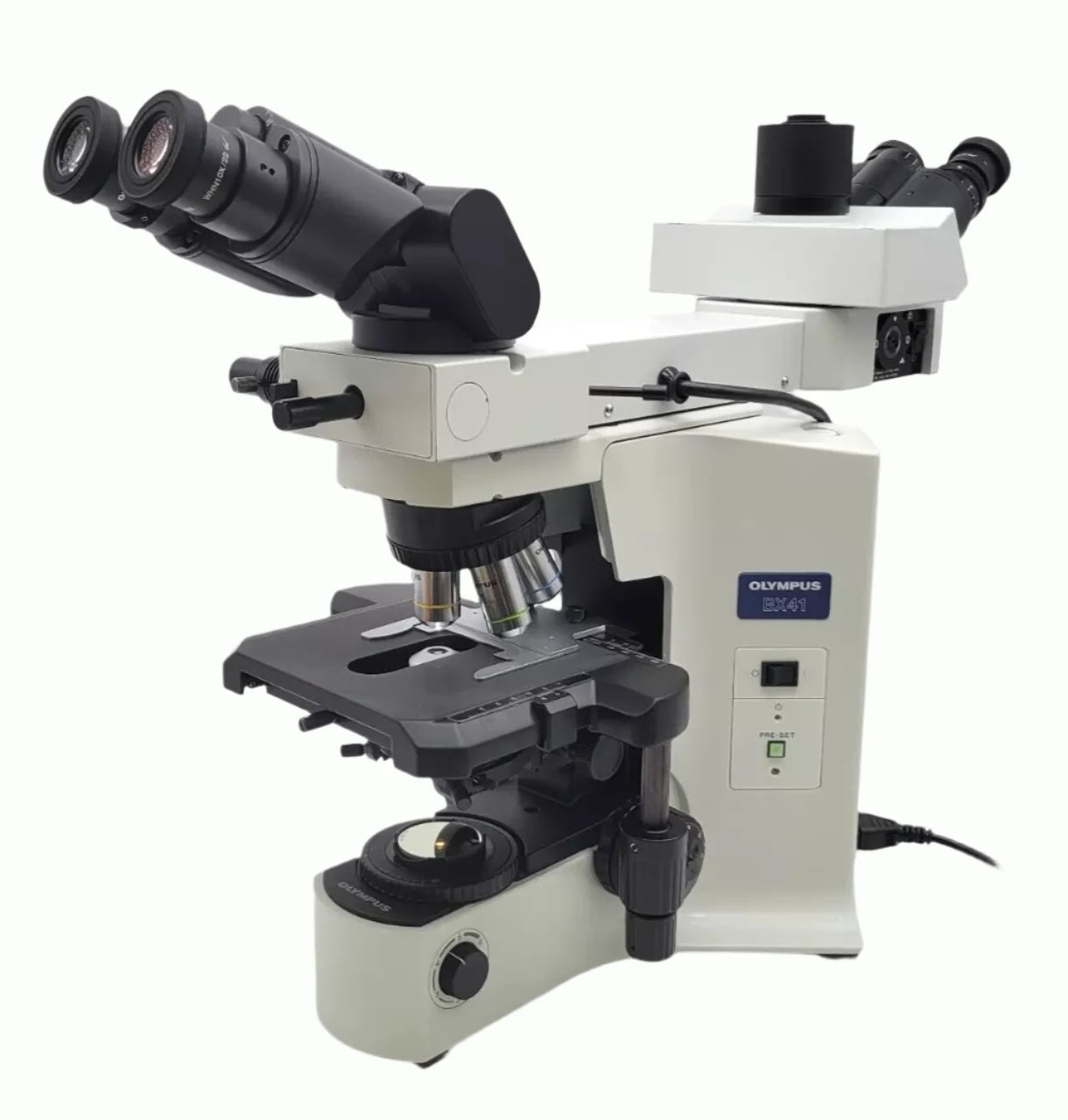 Olympus Microscope BX41 with Front to Back Bridge & 2x for Pathology / Mohs - microscopemarketplace