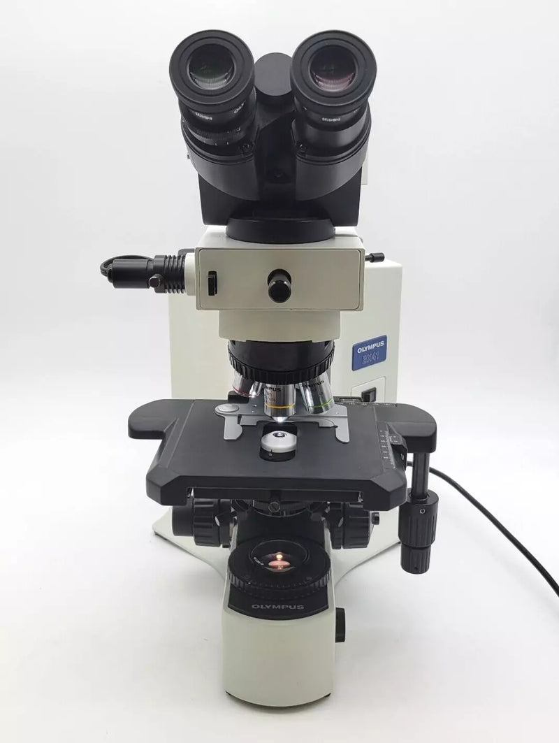 Olympus Microscope BX41 with Front to Back Bridge & 2x for Pathology / Mohs - microscopemarketplace