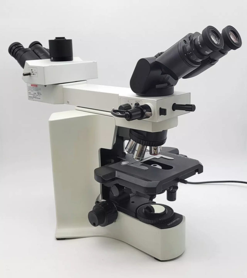 Olympus Microscope BX41 with Front to Back Bridge & 2x for Pathology / Mohs - microscopemarketplace