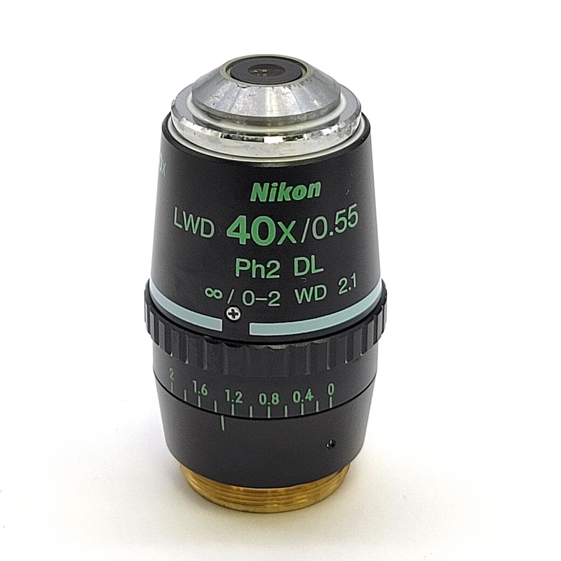 Nikon Microscope Objective LWD 40x Ph2 with Correction Phase Contrast - microscopemarketplace