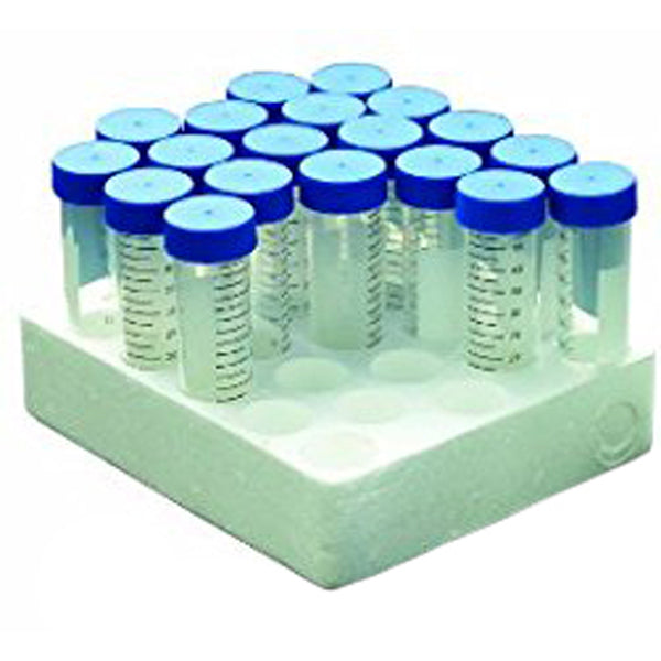 Scilogex 50mL Polypropylene Centrifuge Tube - Conical, Foam Rack, Sterile, 25/Rack - microscopemarketplace