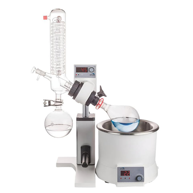 Scilogex RE100-S Rotary Evaporator, Vertical Coiled Condenser, Manual Lift - microscopemarketplace