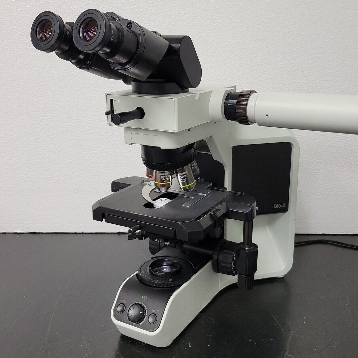 Lab Microscope Bx43f Olympus Microscope BX43 w/Flu & Side by Side Dual Head Bridge | Path