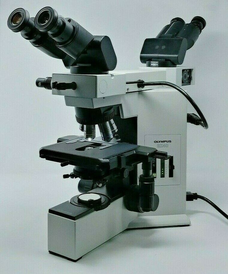 Olympus Microscope BX40 with Front to Back Bridge and 100x Objective - microscopemarketplace