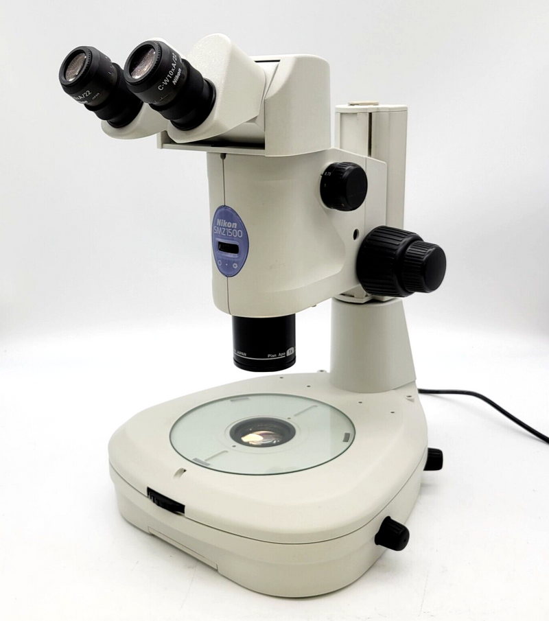 Nikon Stereo Microscope SMZ1500 with Mirrored Diascopic Transmitted Light Stand - microscopemarketplace