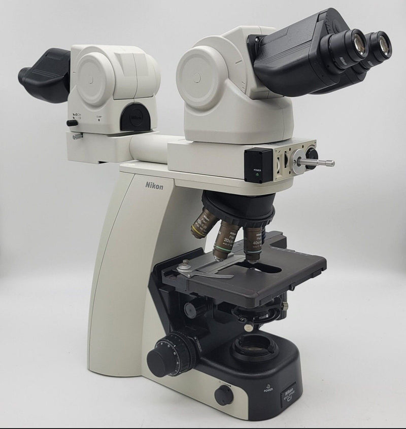 Nikon Microscope Eclipse Ci-L LED with Dual Head Bridge and 2x Pathology / Mohs - microscopemarketplace