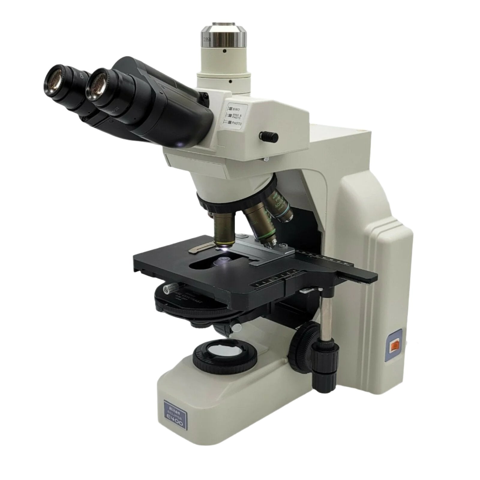 Nikon Microscope Eclipse E400 with Phase Contrast and Trinocular Head ...