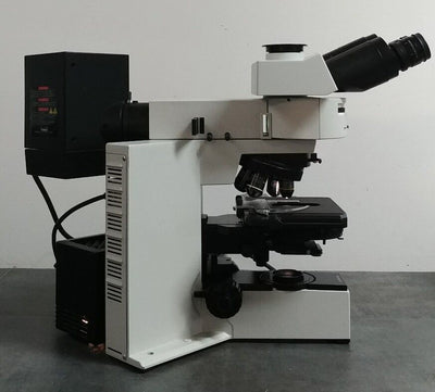 Olympus Microscope BX50 with DIC, Fluorescence, and Trinocular Superwide Head - microscopemarketplace