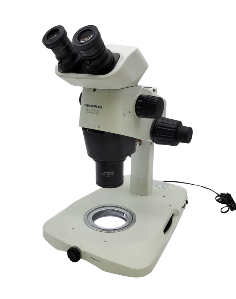 Olympus Stereo Microscope SZX10 w. Slim LED Transmitted Light Base BF/DF/Oblique - microscopemarketplace