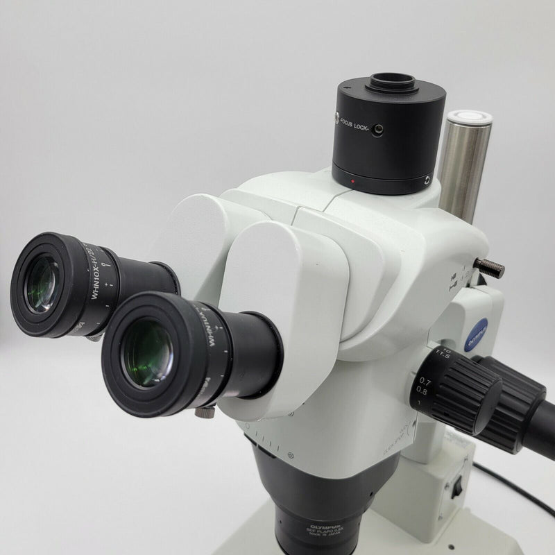 Olympus Stereo Microscope SZX16 with Trinocular Head and Transmitted Light Stand - microscopemarketplace