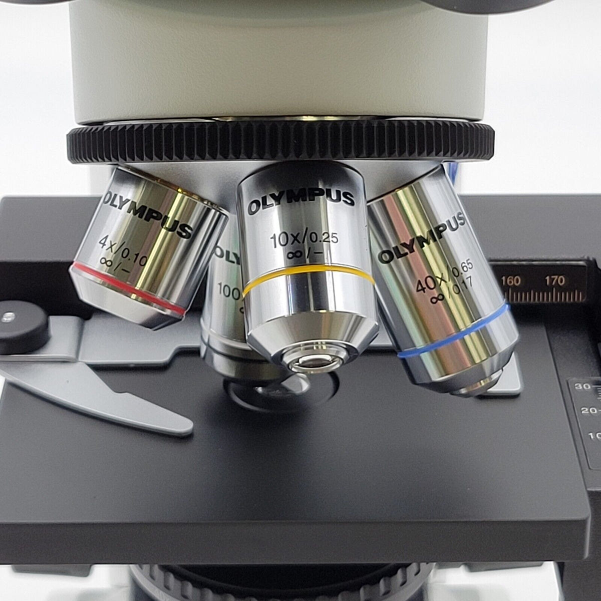Microscope Scale Yellow Olympus Microscope CX21 LED with 4x, 10x, 40x, and 100x
