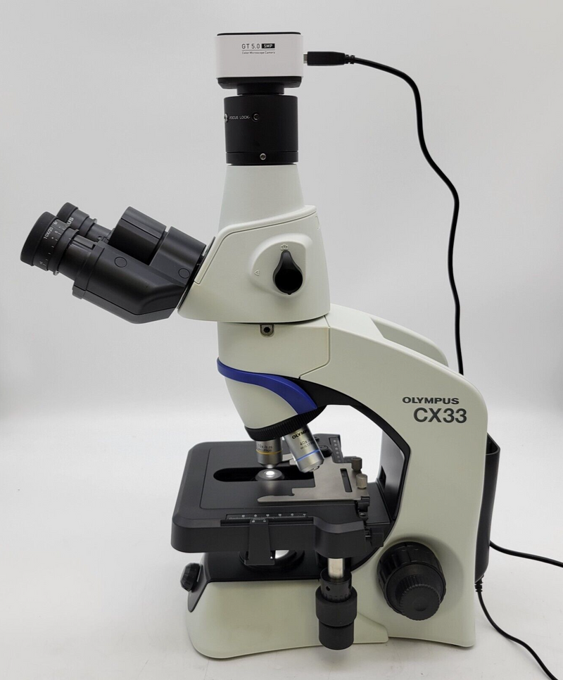 Olympus Microscope CX33 LED with Trinocular Head and Camera - microscopemarketplace