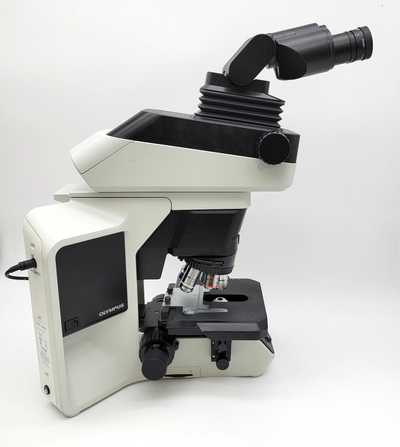 Olympus Microscope BX46 LED with Tilting Lift Ergo Head and 100x Objective - microscopemarketplace