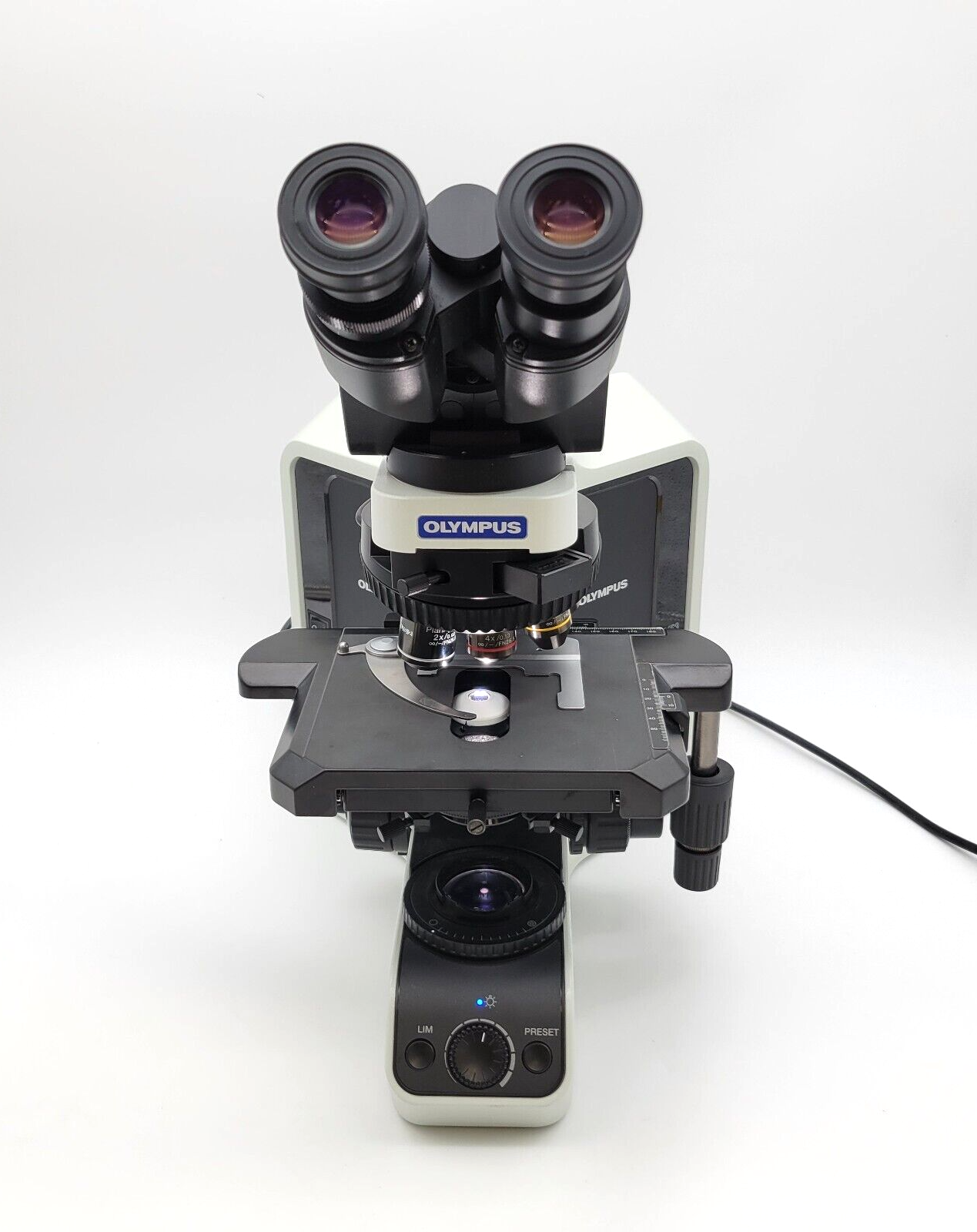 Olympus Microscope BX53 LED with Apo 2x, Fluorites, & Tilting Binocular Head - microscopemarketplace