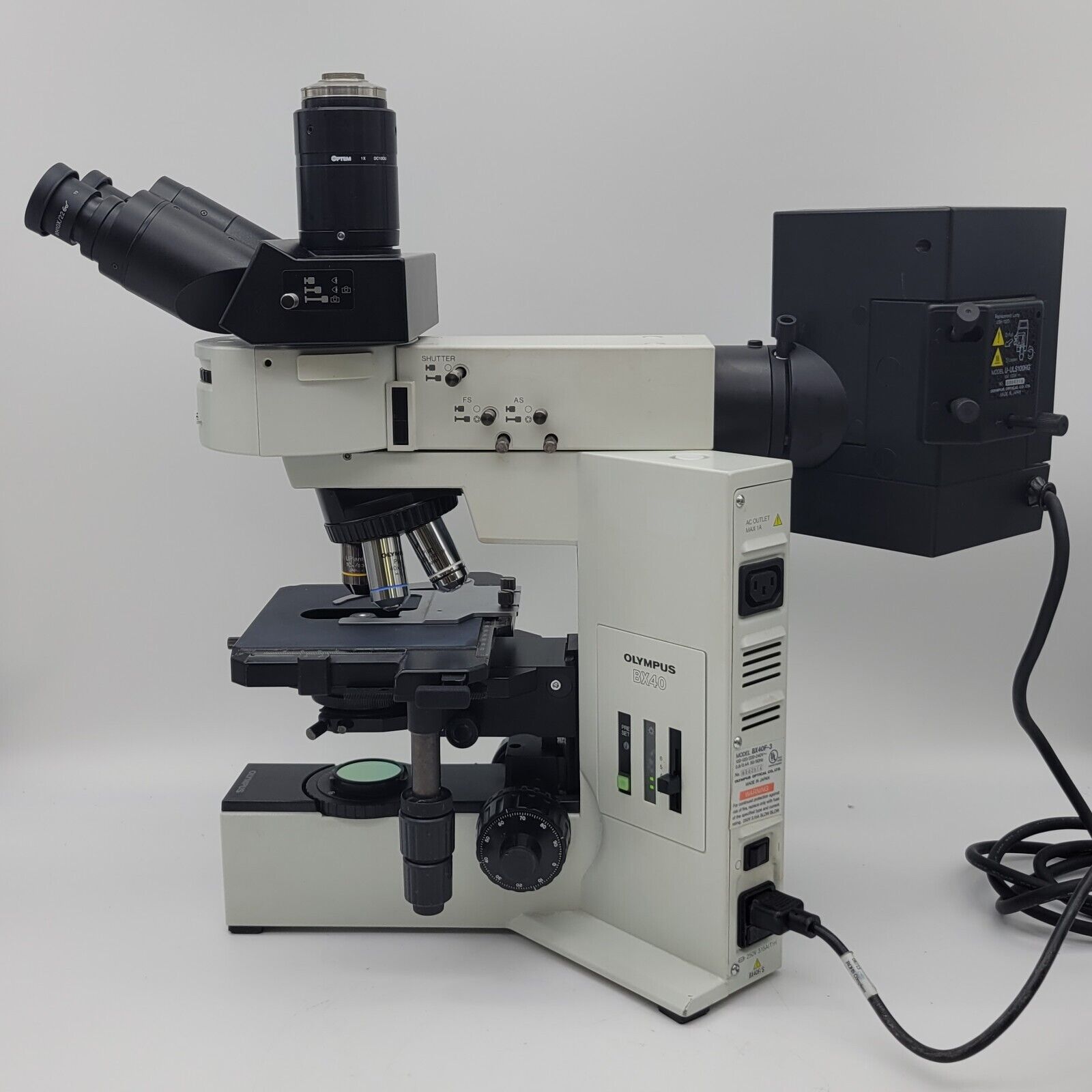 Olympus Microscope BX40 with Fluorescence, 10x ,40x, 100x, and Trinocular  Head