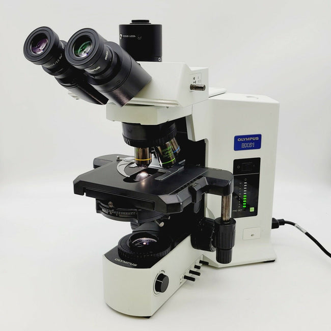 Olympus Microscope BX51 with Fluorites, Phase Contrast, and Trinocular Head - microscopemarketplace