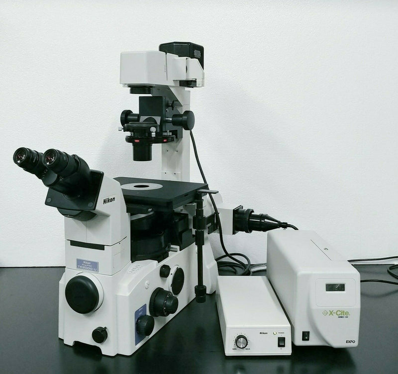 Nikon Microscope Eclipse TE2000-U w. Fluorescence, Phase Contrast & X-Cite Light - microscopemarketplace