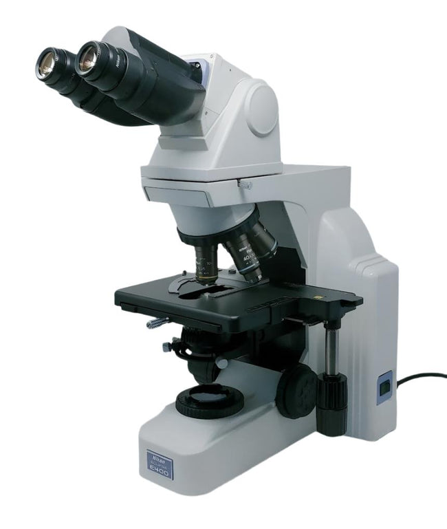 Nikon Microscope Eclipse E400 with 50x oil and Tilting Telescoping Head - microscopemarketplace