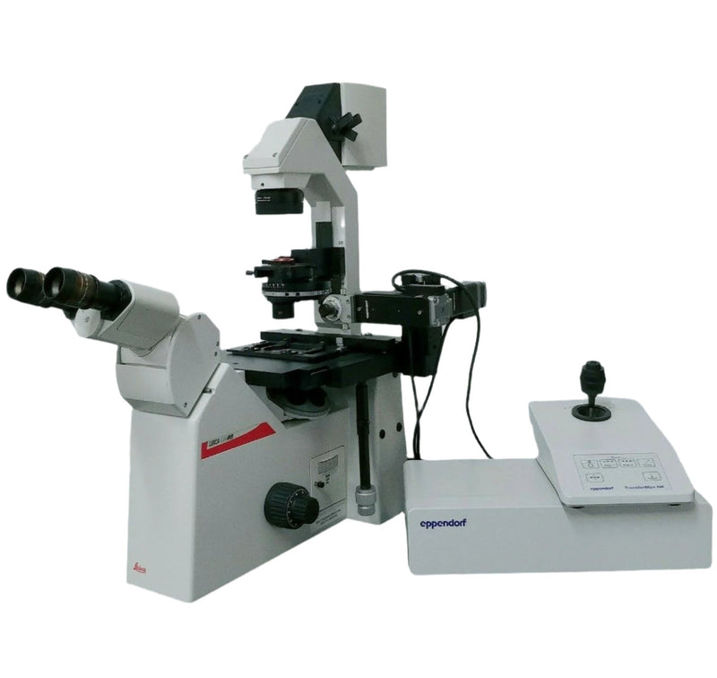Microinjection Microscope Leica Microscope DMIRB w/ Polarization & Eppendorf TransferMan NK ...