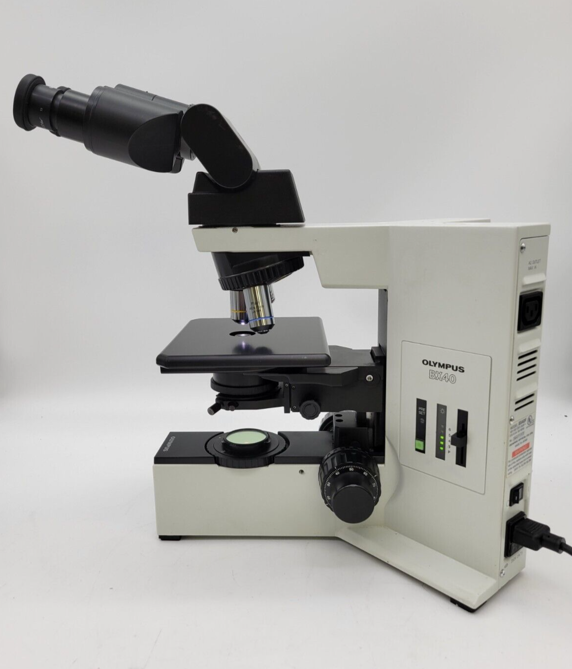 Olympus Microscope BX40 with Fixed Stage, Tilting Head, & 4x 10x 40x ...