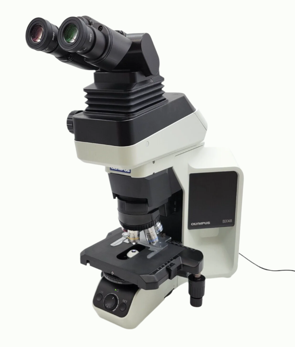 Olympus Microscope BX46 LED with Tilting Lift Ergo Head and 100x Objec