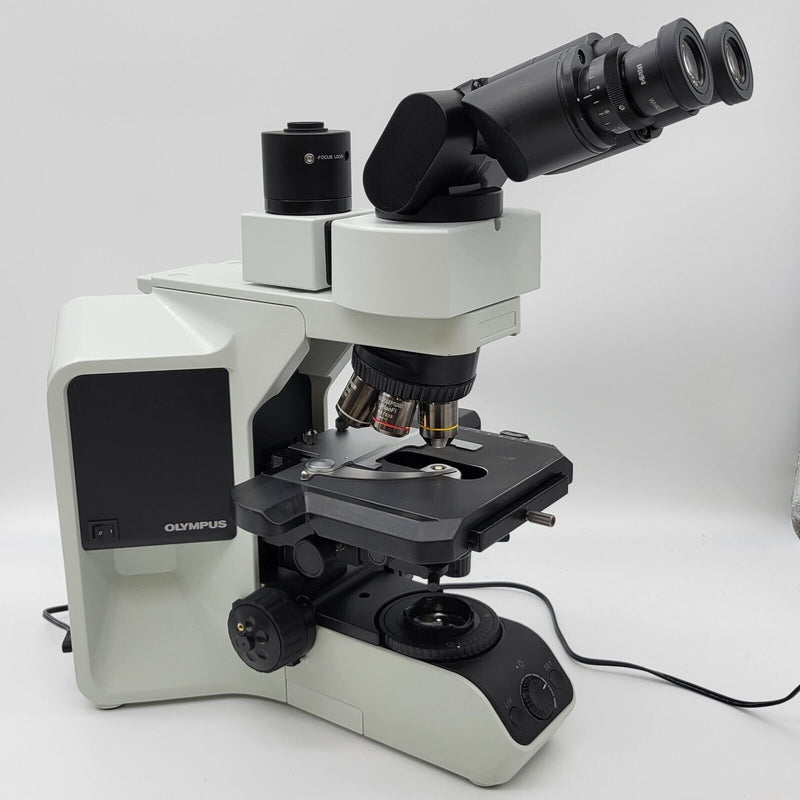 Olympus Microscope BX43 with Fluorites, Tilting Head, & Phototube for Pathology - microscopemarketplace