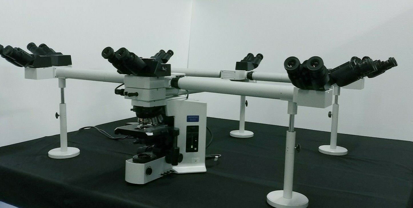 Olympus Microscope BX51 Multihead 10 Headed Teaching System with 2X Objective / Pathology - microscopemarketplace