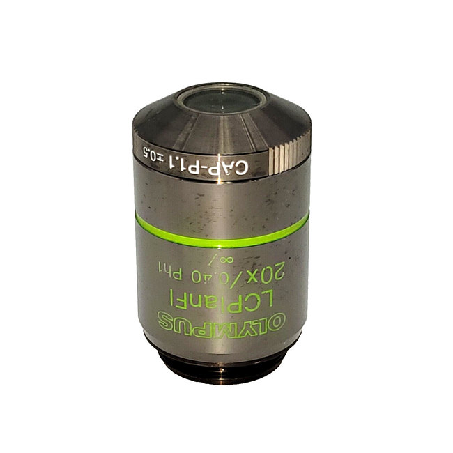 Olympus Microscope Objective LCPlanFl 20x Ph1 Phase Contrast with CAP-P1.1 - microscopemarketplace