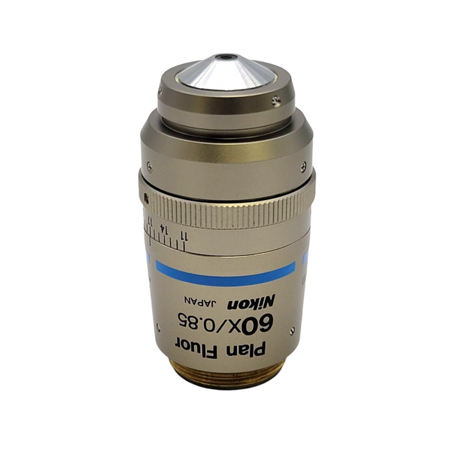 Nikon Microscope Objective Plan Fluor 60x ∞/0.11-0.23 WD 0.30 - microscopemarketplace