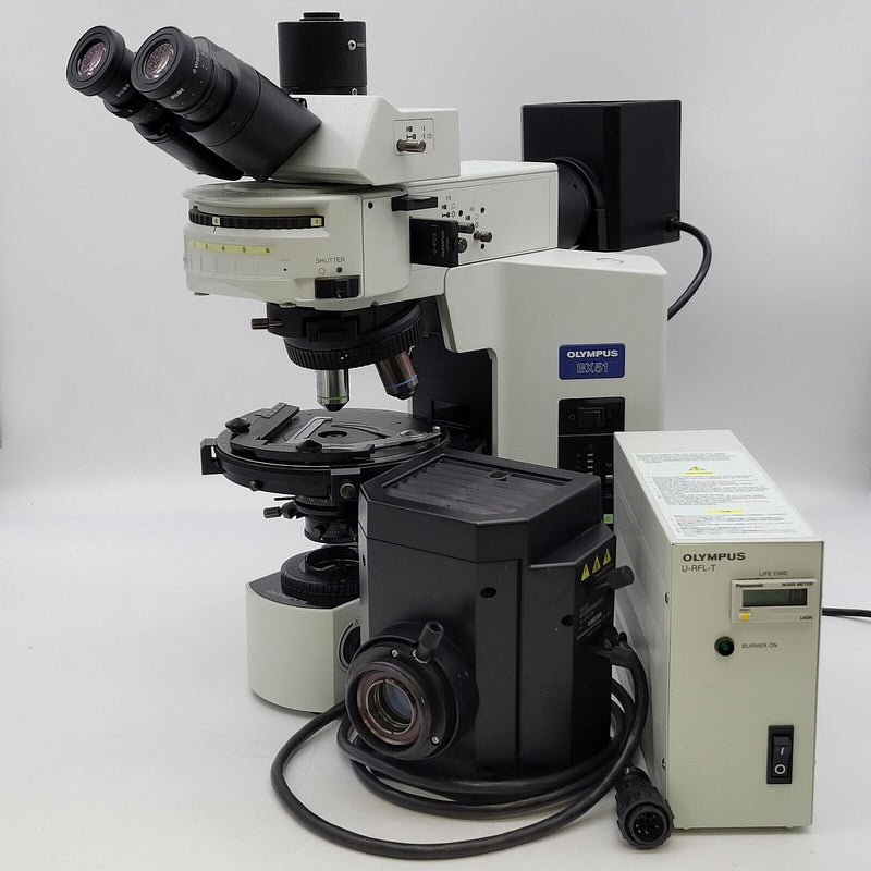 Olympus Microscope BX51 Pol Polarization and Fluorescence with Trinocular Head - microscopemarketplace