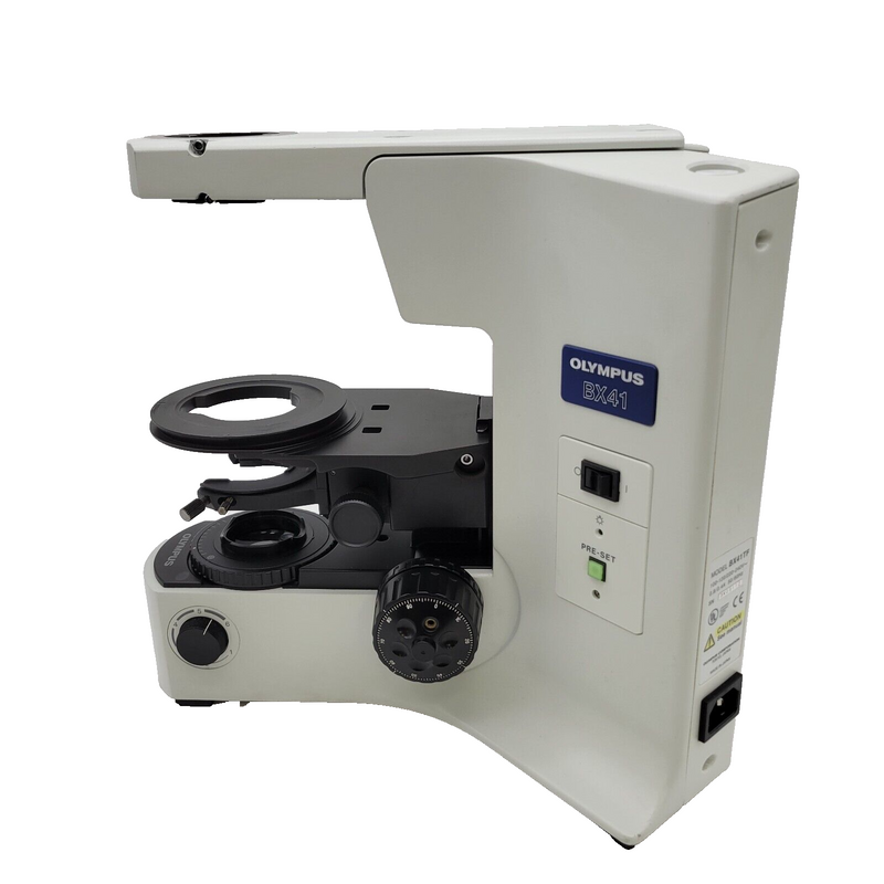 Olympus Microscope BX41 Stand w. Stage Bracket Fully Serviced - microscopemarketplace