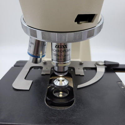 Zeiss Microscope Axioskop with 100x Oil Objective - microscopemarketplace