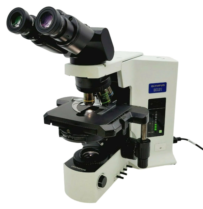 Olympus Microscope BX51 with Fluorites, Phase Contrast, & Tilting Binocular Head - microscopemarketplace