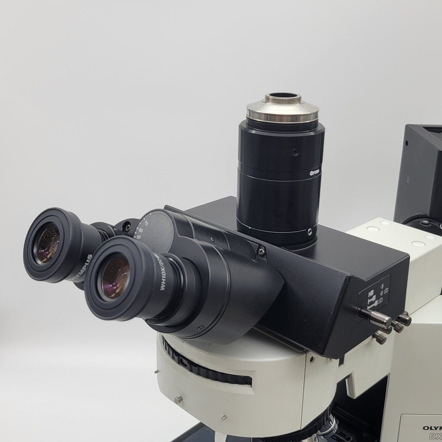 Olympus Microscope BX40 with Fluorescence, 10x ,40x, 100x, and Trinocular Head - microscopemarketplace