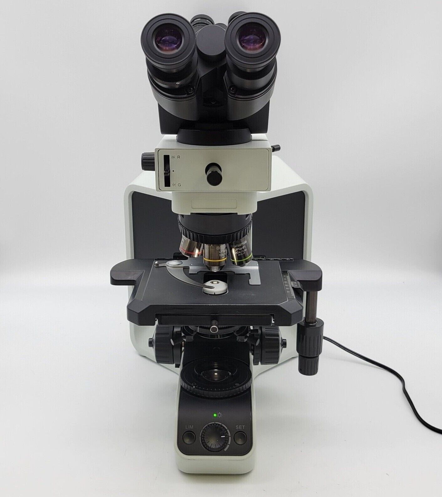 Olympus Microscope BX43 with Fluorites and Front to Back Bridge for Pathology - microscopemarketplace