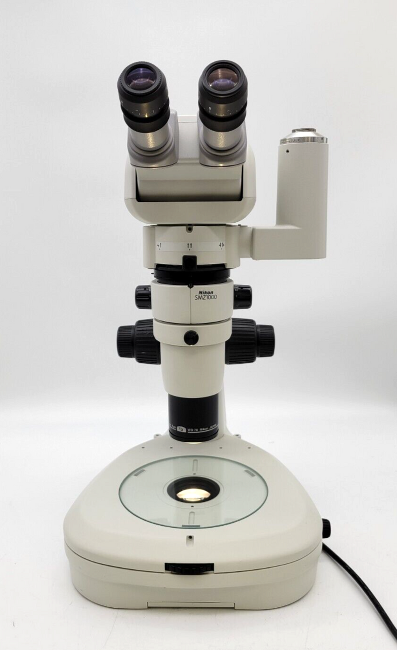 Nikon Stereo Microscope SMZ1000 w. Tilt Head, Dual Photo Port, & Diascopic Stand - microscopemarketplace