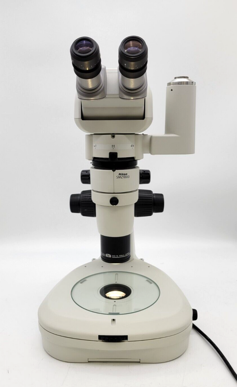 Diascopic Microscope Nikon Stereo Microscope SMZ1000 w. Tilt Head, Dual Photo Port, & Diasc