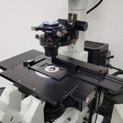 Olympus Microscope IX71 with Fluorites, Phase Contrast, and Fluorescence - microscopemarketplace