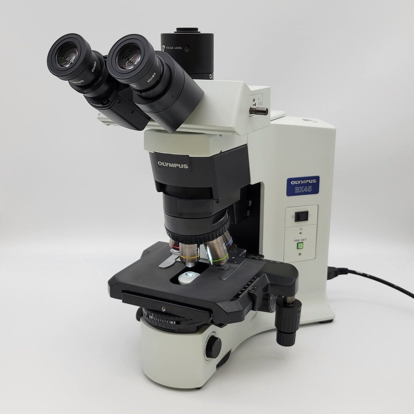 Olympus Microscope BX45 Pathology / Mohs with Fluorites and Trinocular Head - microscopemarketplace