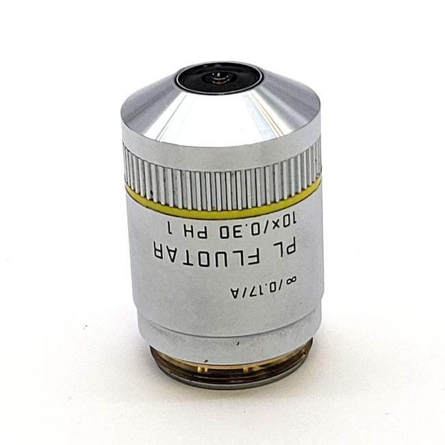 Leica Microscope Objective PL Fluotar 10x Ph1 Phase Contrast ∞/0.17/A  506010 - microscopemarketplace